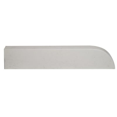 Ella Italian Ice gloss cultured marble 15-inch shower wall mount shelf with rounded corner trim detail