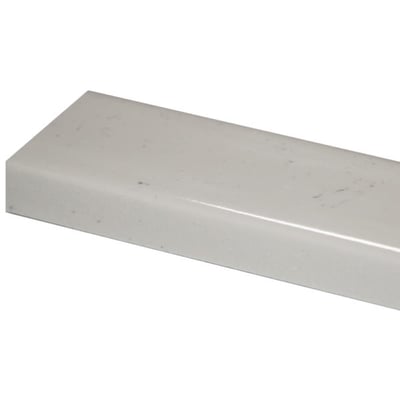 Close-up of Ella cultured marble 15-inch glossy wall-mount shower shelf in Italian Ice finish with speckled surface