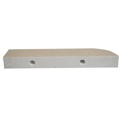 Ella cultured marble wall-mount shower shelf in travertine sandstone finish with two mounting holes