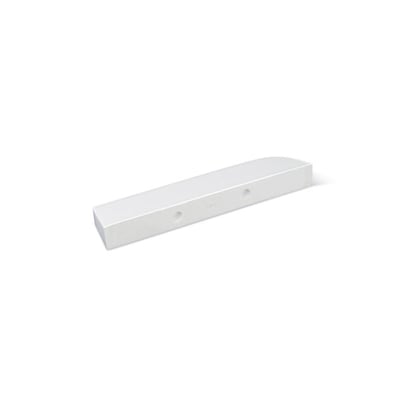 White cultured marble 15-inch wall mount shower shelf with rounded front edge and two mounting holes