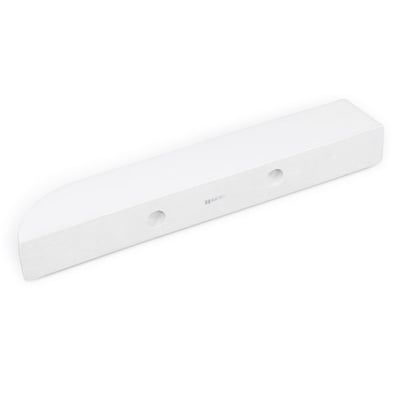White cultured marble 15-inch flat matte wall mount shower shelf with two mounting holes for accessible shower installation