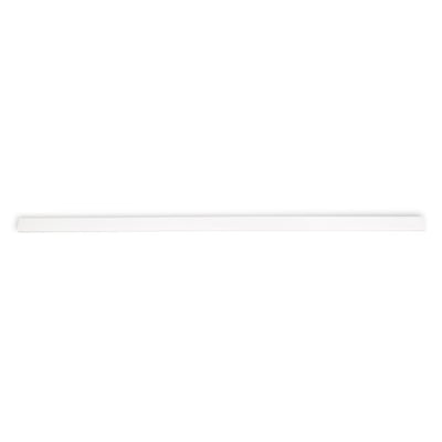 Ella flat white matte cultured marble 2x3/4x30 inch shower wall trim piece on white background