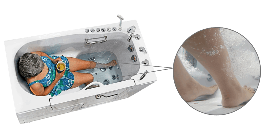Bañeras de transferencia acrílica Ella accesibles en silla de ruedas