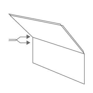Paneles de pared de ducha 8 Pack/21 PIES CUADRADOS - Montaje rápido, sin juntas, Cararra Tub Diagrama que muestra el sistema de conexión de bordes entrelazados para paneles de pared de ducha sin lechada con flechas direccionales