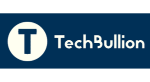 TechBullion logo with bold T icon on navy blue background - tech news publication