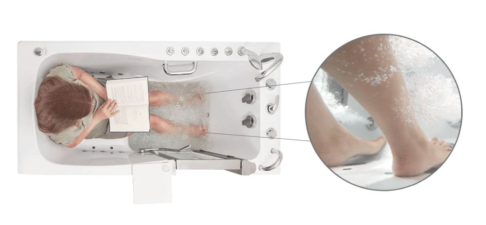 Baignoires à porte avec porte en acier inoxydable à ouverture vers l'intérieur