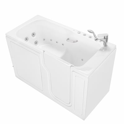 Ella's Bubbles 30x60 Hydrogen walk-in tub with hydro bubble jets, chrome faucet, and inward swing door on white background