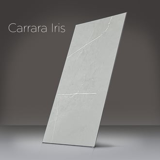 carrara-iris-n Carrara Iris shower wall panel in light gray marble finish with white veining for accessible showers