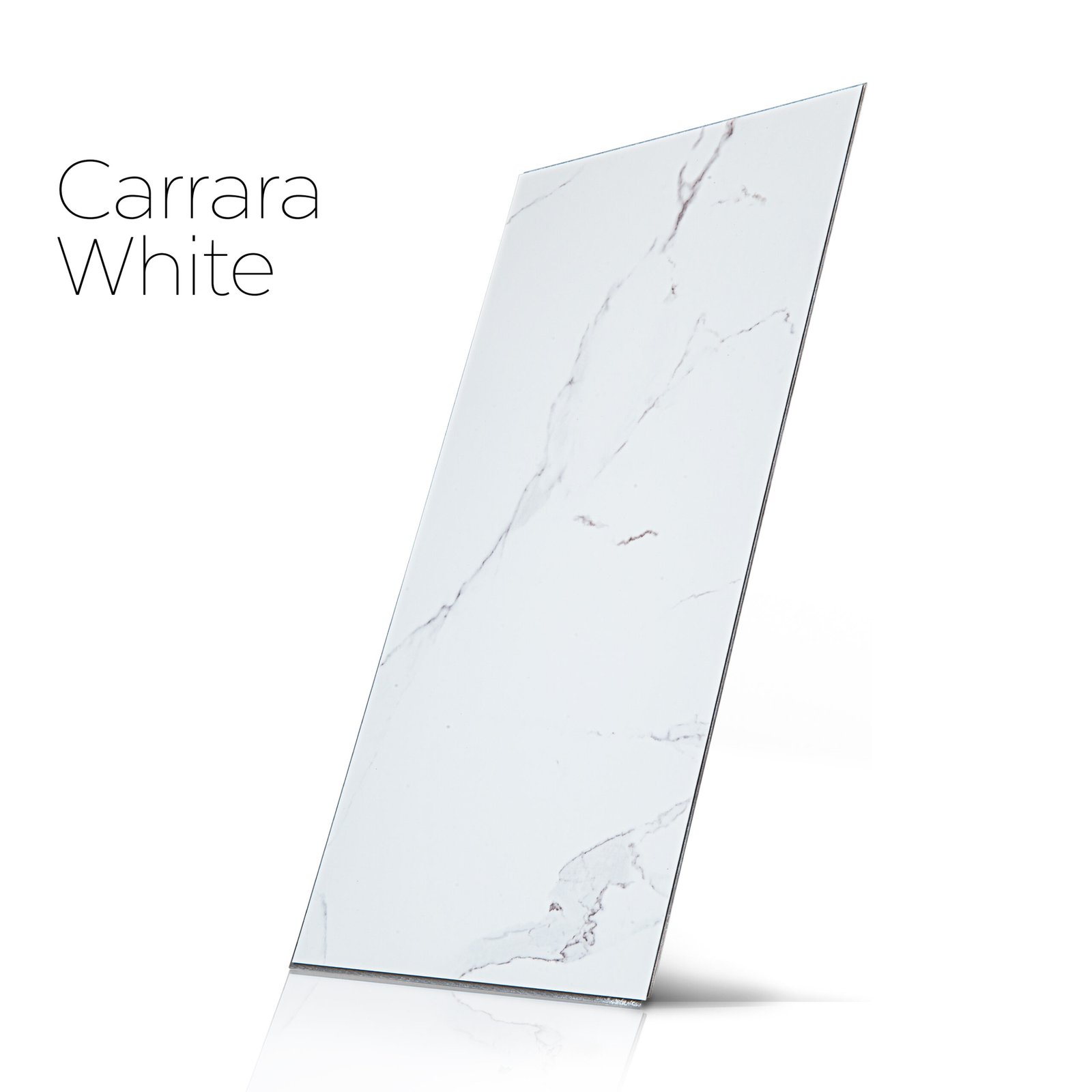 Carrara White marble-look shower wall panel with gray veining - elegant accessible bathroom surround option