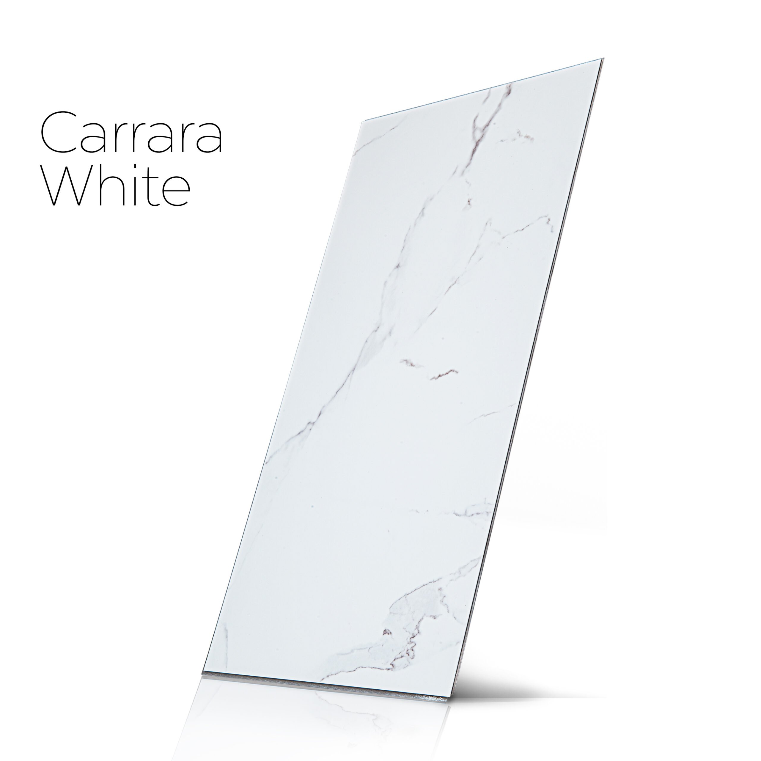 carrara-white-w-n Carrara White marble-look shower wall panel with gray veining - elegant accessible bathroom surround option