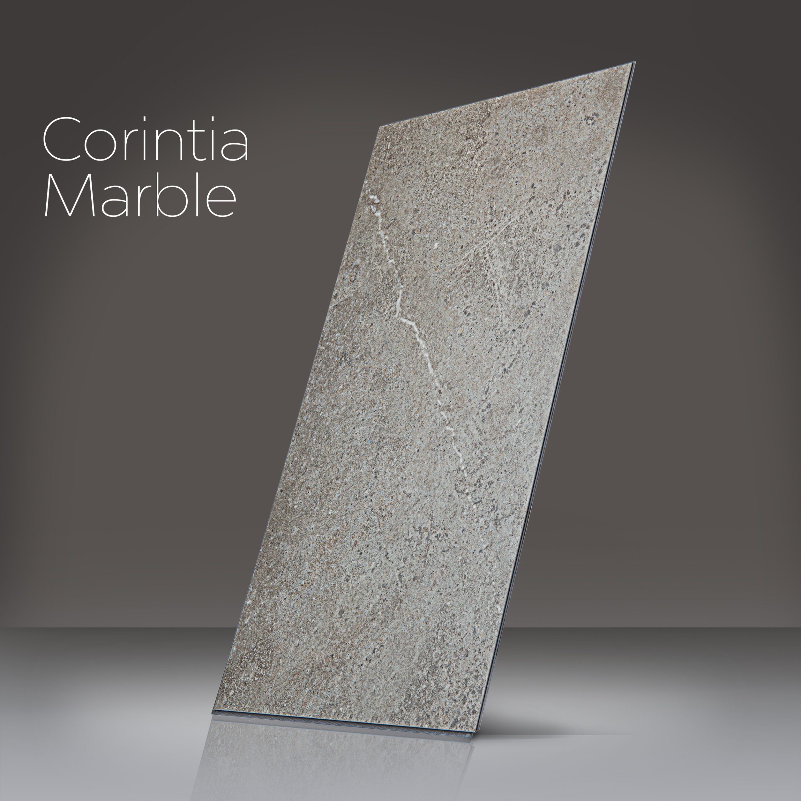 Ella T&G Grout-Free 12" x 24" Shower Wall Tile - %3E - Corintia Marble shower wall panel with gray stone texture and natural veining for accessible showers