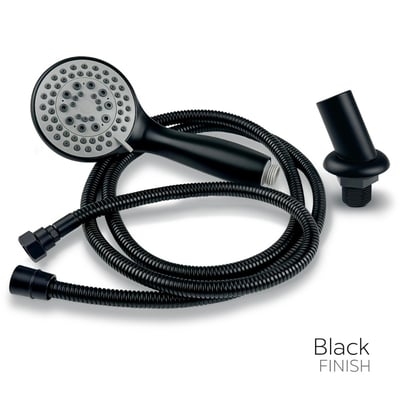 Ella walk-in tub black matte finish handheld showerhead with flexible hose and wall mount bracket set