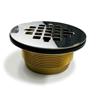 Csi Bathware Drain Dra101 - Couvercle de bonde de douche chromé à encliqueter avec corps fileté en laiton pour baignoire à porte ou installation de douche accessible