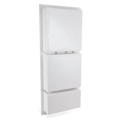 Unidad de almacenamiento de pared de nicho triple de ducha SMC blanco con tres compartimentos empotrados para organización de ducha accesible