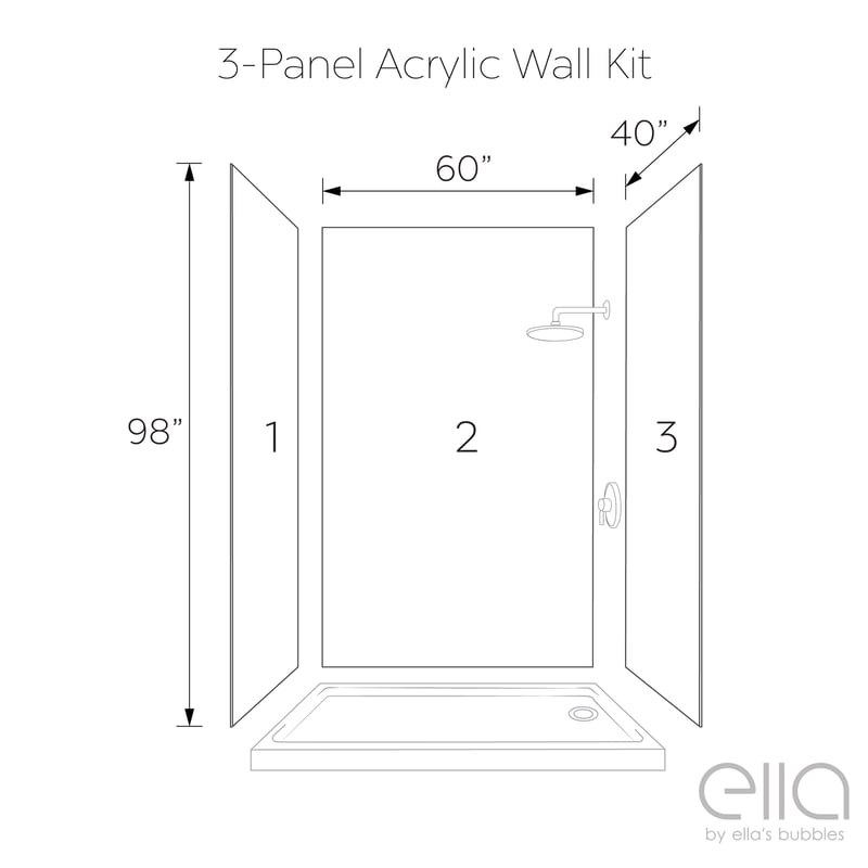 Quad Quilt Shower Wall Kit | Ella's Bubbles