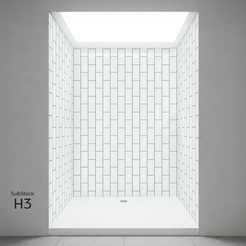 Substack Drain Private Label CNC Engraved Acrylic Shower Walls for Dealers - Ella's ...