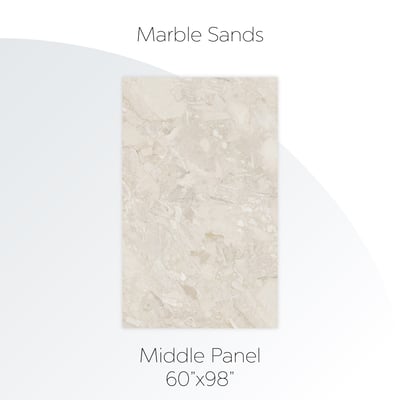 Marble Sands shower wall middle panel in beige and gray tones - 60x98 inch accessible shower surround panel