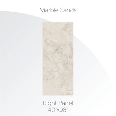 Marble Sands shower wall right panel in cream and gray tones measuring 40 by 98 inches for accessible showers