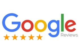 Google Reviews five-star rating badge for Ella's Bubbles walk-in tubs and accessible showers