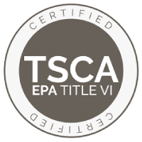 TSCA Sello TSCA EPA Title VI Certified que indica el cumplimiento de las normas de emisiones de formaldehído