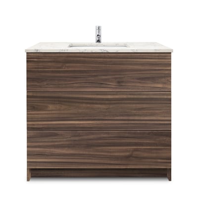 Combinación de lavabo moderno Element de pie de 92" y 102" con encimera de cuarzo -