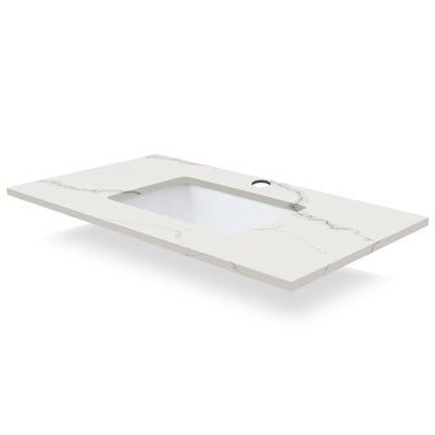 Combinación de lavabo moderno Element de pie de 92" y 102" con encimera de cuarzo -