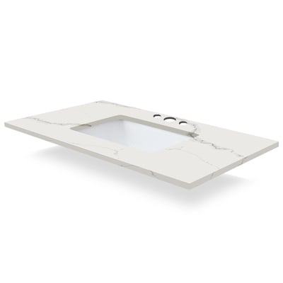 Combinación de lavabo moderno Element de pie de 92" y 102" con encimera de cuarzo -
