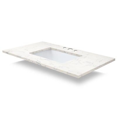 Combinación de lavabo moderno Element de pie de 92" y 102" con encimera de cuarzo -