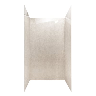 Piedra del Desierto, Kit de revestimiento de pared de ducha acrílico de 3 paneles 40′′ x 60′′ x 98′′ - Walk-in Shower, Shower Pan | Por: - Kit de pared de ducha acrílica en arenisca de tres paneles con acabado brillante efecto mármol para instalación en cabina de ducha a ras de suelo