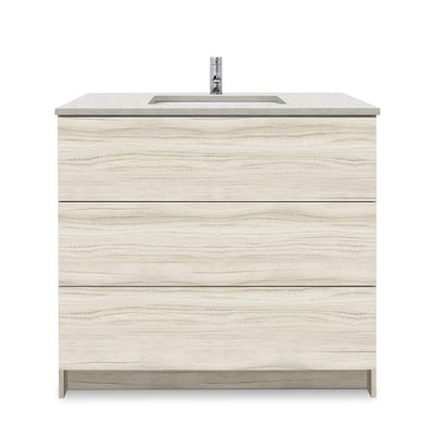 Combinación de lavabo moderno Element de pie de 92" y 102" con encimera de cuarzo -