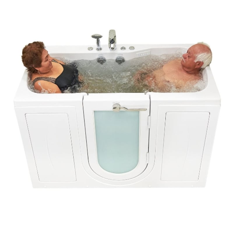 [SALE]  Tub4Two Bañera acrílica con puerta abatible hacia el exterior, Aire + Hidromasaje + Masaje de pies independiente 32″x60″ (81cm x 152cm) Serial #9712103