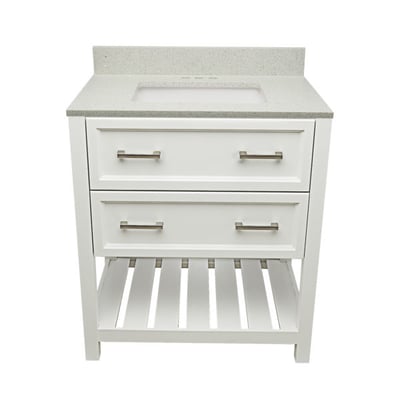 Meuble-lavabo Tremblant avec plan – en marbre reconstitué ou en pierre de quartz -