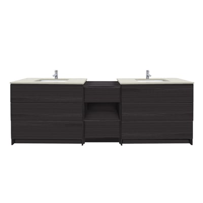 Combinación de lavabo moderno Element de pie de 92" y 102" con encimera de cuarzo -