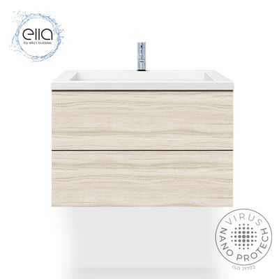 Meuble-lavabo moderne suspendu avec plan vasque en marbre de culture 30″x19″ -