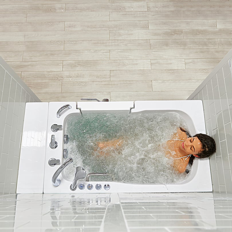 Monaco Outward Swing Door Acrylic Walk-In tub 32″x 52″ (81cm x 132cm), Dual Drain Technology - Image 7