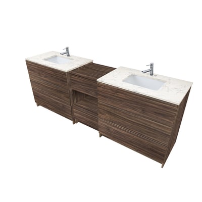 Combinación de lavabo moderno Element de pie de 92" y 102" con encimera de cuarzo -