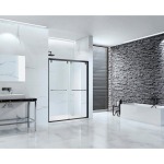 *clearance Sale* Lido 60 In. X 76 In. Semi-frameless Bypass Sliding Shower Door In Black