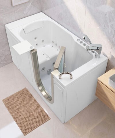 Baignoire à porte en acrylique Petite 28″x52″ (71x132cm) Technologie de double vidange