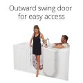 Big4two Two Seat Walk-in Bathtub With Outward Swing Door, Air + Hydro + Independent Foot Massage 36″x80″ (91cm X 203cm)