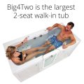 Big4two Two Seat Walk-in Bathtub With Outward Swing Door, Air + Hydro + Independent Foot Massage 36″x80″ (91cm X 203cm)