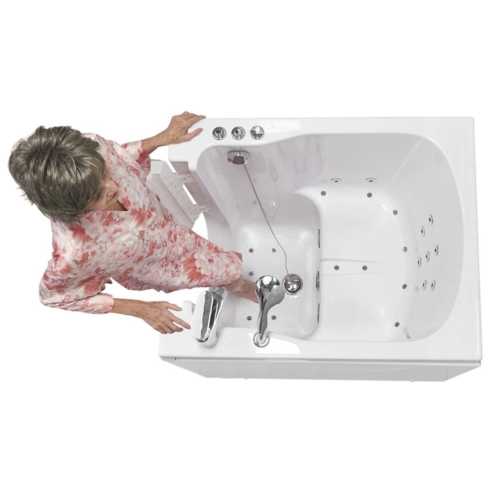 Bañera con entrada frontal y puerta batiente hacia afuera: 32″ x 40″ (81 cm x 107 cm)