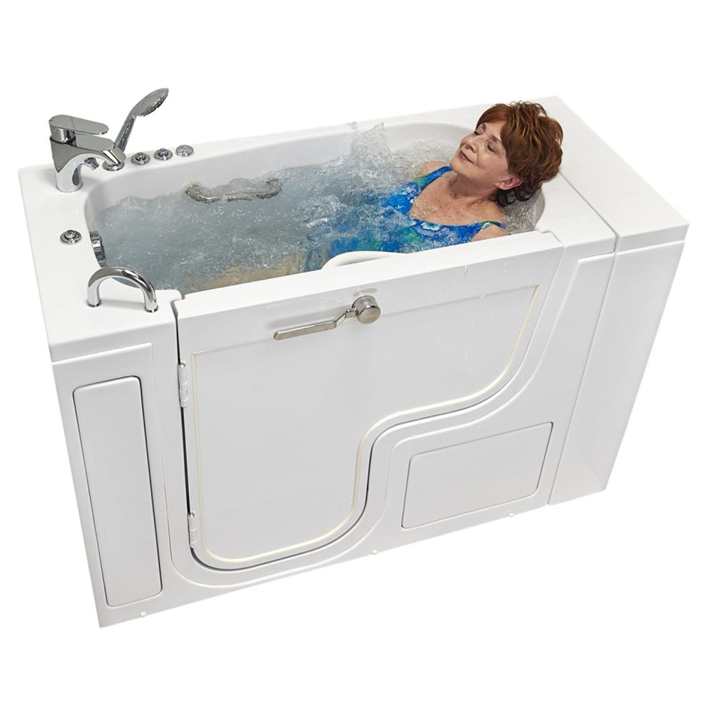 Laydown 72 in. Walk-In Whirlpool Bathtub in White LH Hinged Middle Glass Door with Screen 5 PC Fast Fill Faucet LH Drain Laydown 72 in. Walk-In Whirlpool Bathtub in White LH Hinged Middle Glass Door with Screen 5 PC Fast Fill Faucet LH Drain