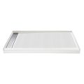 Clearance Sale Cultured Marble 36″x60″ Shower Base With Trench Drain Cover And 16″x22″ Seat 20 Off