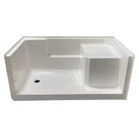 Acrylx Shower Base With Molded Seat – 33″ W X 60″l