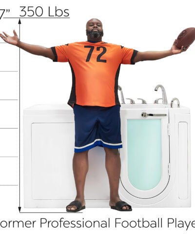Baignoire à porte Big4One avec porte à ouverture extérieure 33″ x 66″ (84 x 168cm) Technologie de double vidange