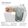 Deluxe Walk-in Tub 2023 – 30″ X 55″ (76.2cm X 140cm)