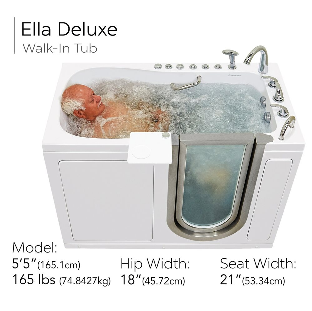 Deluxe Walk-in Tub 2023 – 30″ X 55″ (76.2cm X 140cm)