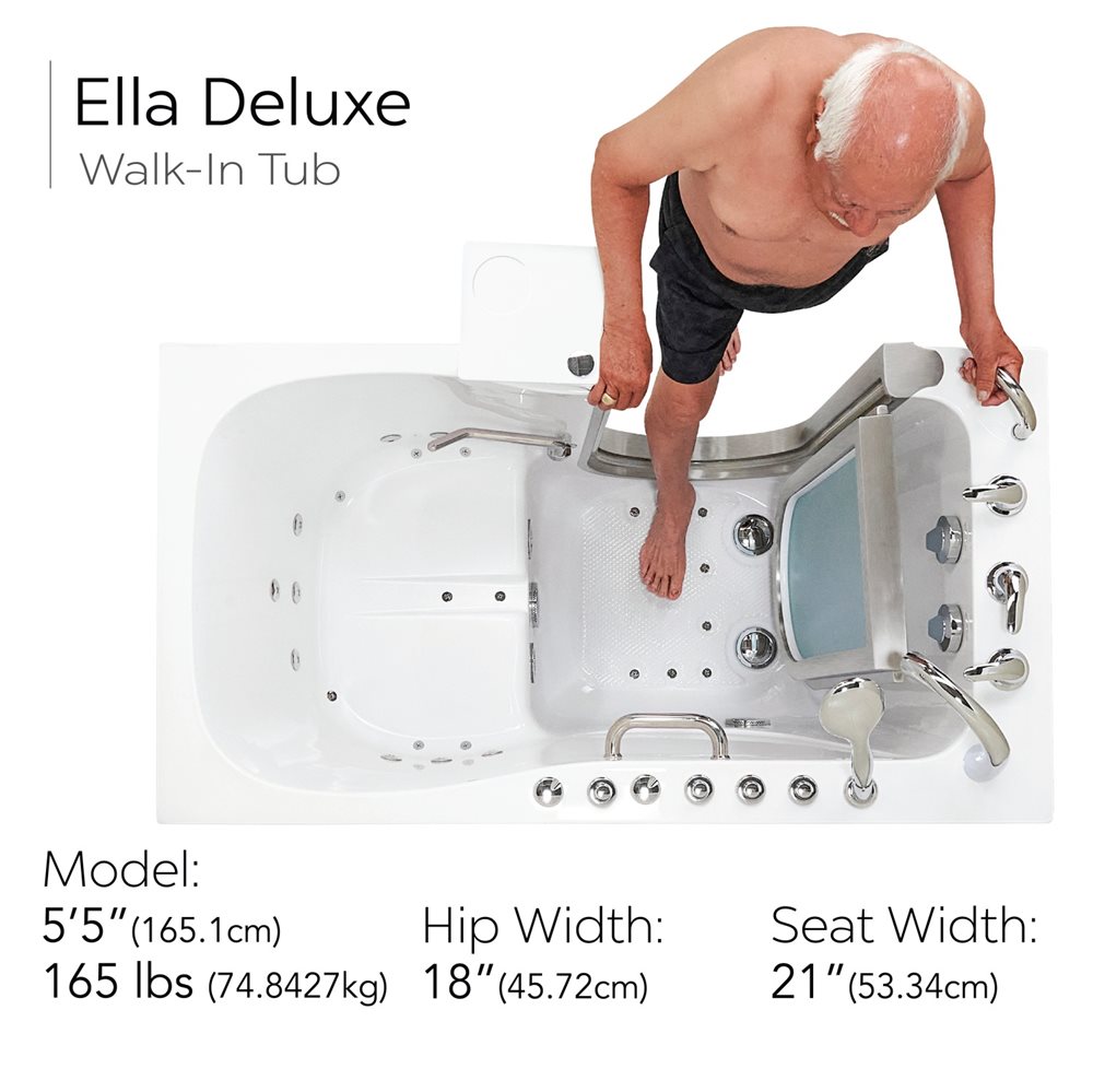 Deluxe Walk-in Tub 2023 – 30″ X 55″ (76.2cm X 140cm)