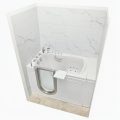 14.8″ X 25.6″ Carrara Marble Design Grout-free Interlocking Wall Tile Surround Panels For Walk-in Tubs, Showers Or Bathtubs