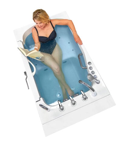 Baignoire à porte à ouverture extérieure TransferXXL 36″ x 55″ (91 x 140cm) Technologie de double vidange